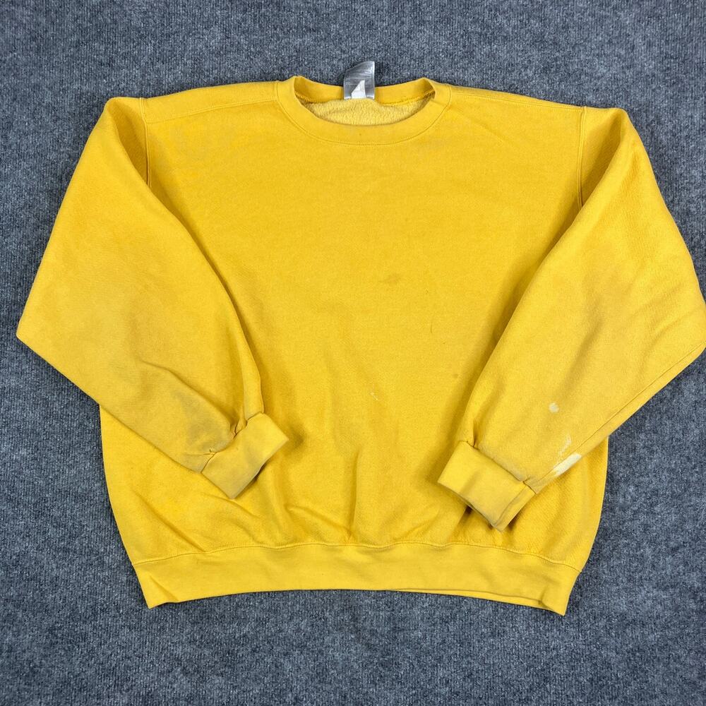 Vintage Harris Sweatshirt Mens XL Yellow Crewneck Pullover Retro 90s